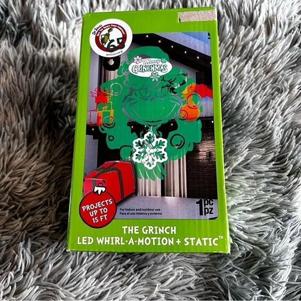 The Grinch Whirl-A-Motion + Static LED Light Show Projector Multicolor In/Out